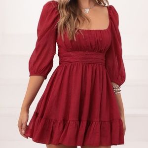 Burgundy mini dress